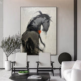 Large Black Horse Wall Art Wild Horse Oil Paintings On Canvas Horse Modern Wall Art For Sale