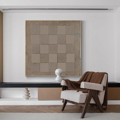Wabi-sabi Brown Minimalist Wall Art Rich 3D Textured Canvas Art Minimalist Wall Art 