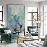 Large Original Abstract Blue And Green Wall Art Textured Modern Abstract Painting