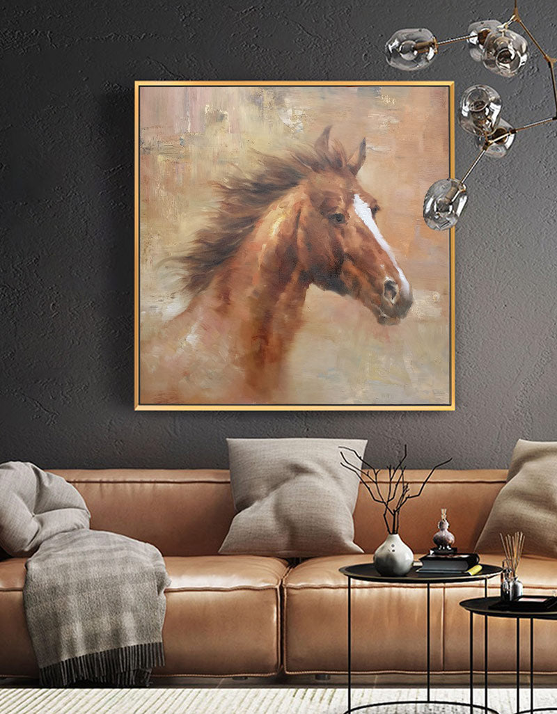 Wild Horse Painting Canvas Large Horse Wall Art Oversized Horse Art