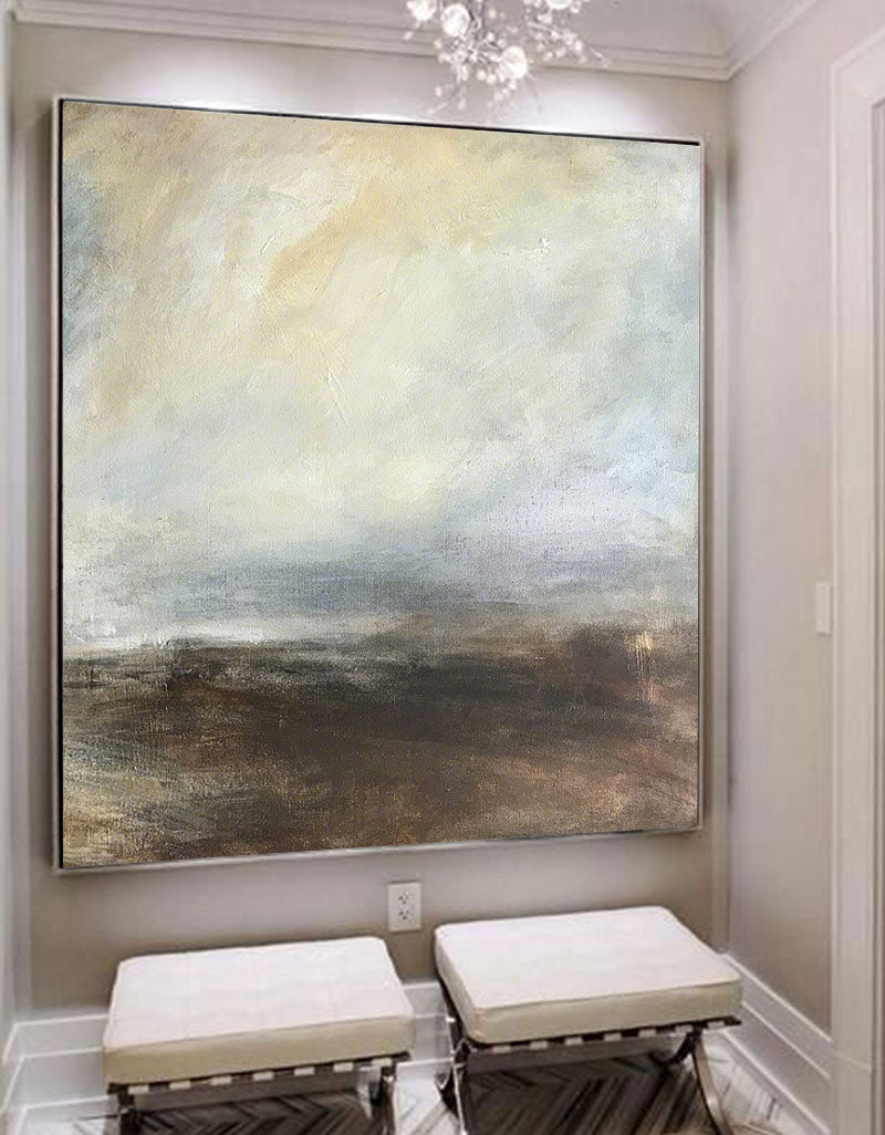 Beach Painting Large Framed Coastal Wall Art Modern Beach art Seascape Artwork 