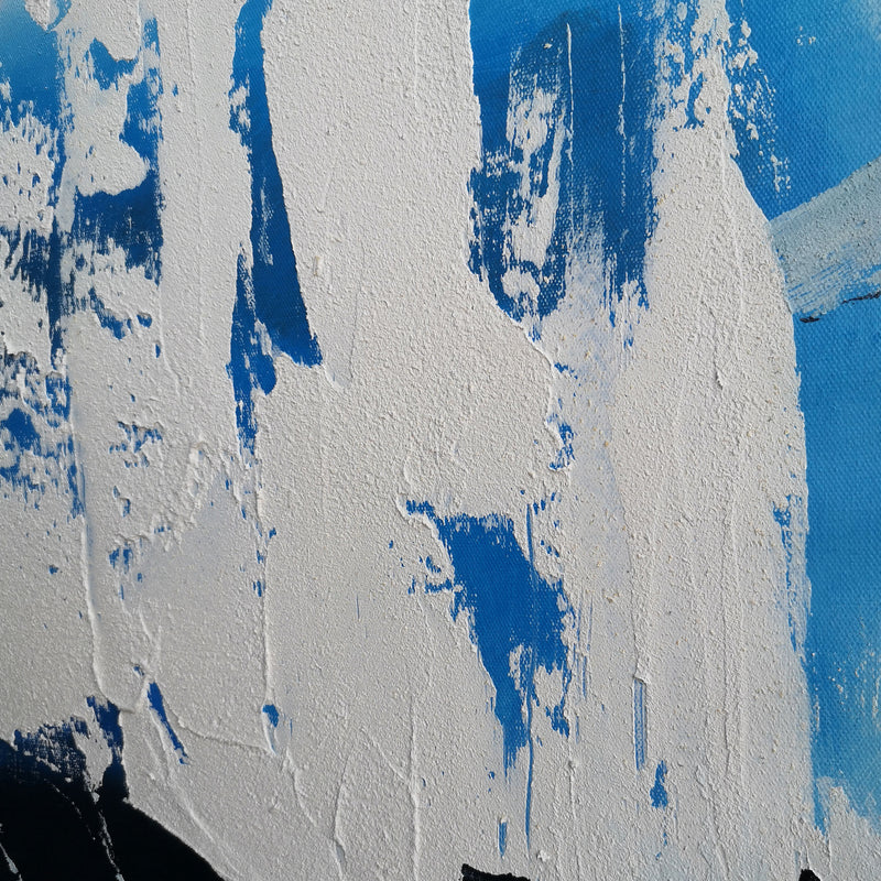 40 x 40 Blue Mint Green Canvas Wall Art Modern Abstract Acrylic Art