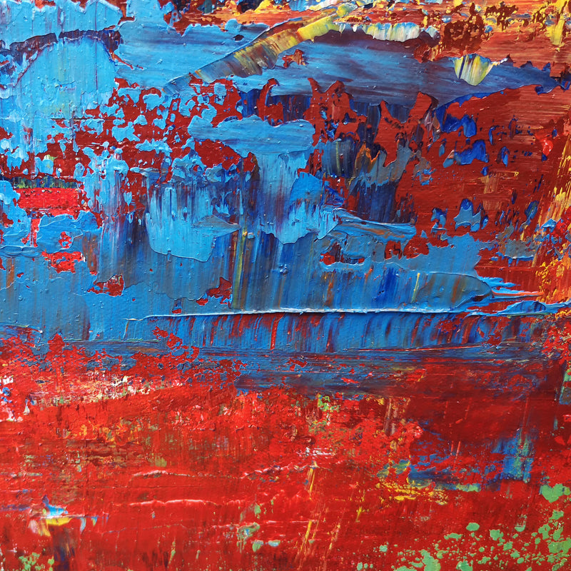 Red and blue discount abstract painting