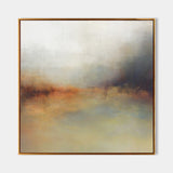 Modern abstract landscape art painting grey and brown landscape square painting acrylic scenery painting japandi interior painitings