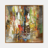 Colorful Abstract Wall Art, Rich Textured Canvas Art, Modern Large Acrylic Painting For Sale