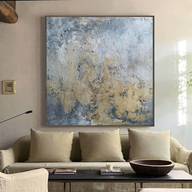 Square Abstract Canvas Wall Art For Living Room Modern Canvas Painting