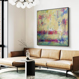 40 x 40 Square Abstract Canvas Wall Art Modern Paintings For Living Room 