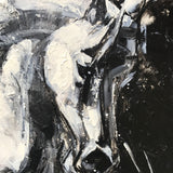 Large Running Horses Painting Black And White Horse Art Extra Large Abstract Horse Wall Art