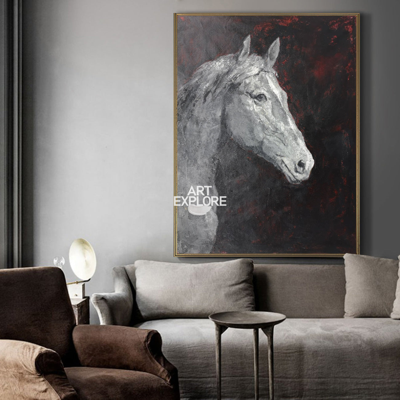 Horse Portrait Painting black and white horse Art Paintings Of Horses Heads