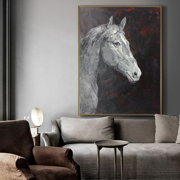 Horse Portrait Painting black and white horse Art Paintings Of Horses Heads