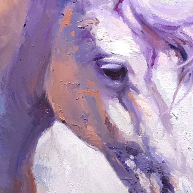 Large White Horse Painting On Canvas Big Horse Wall Art Modern Horse Art