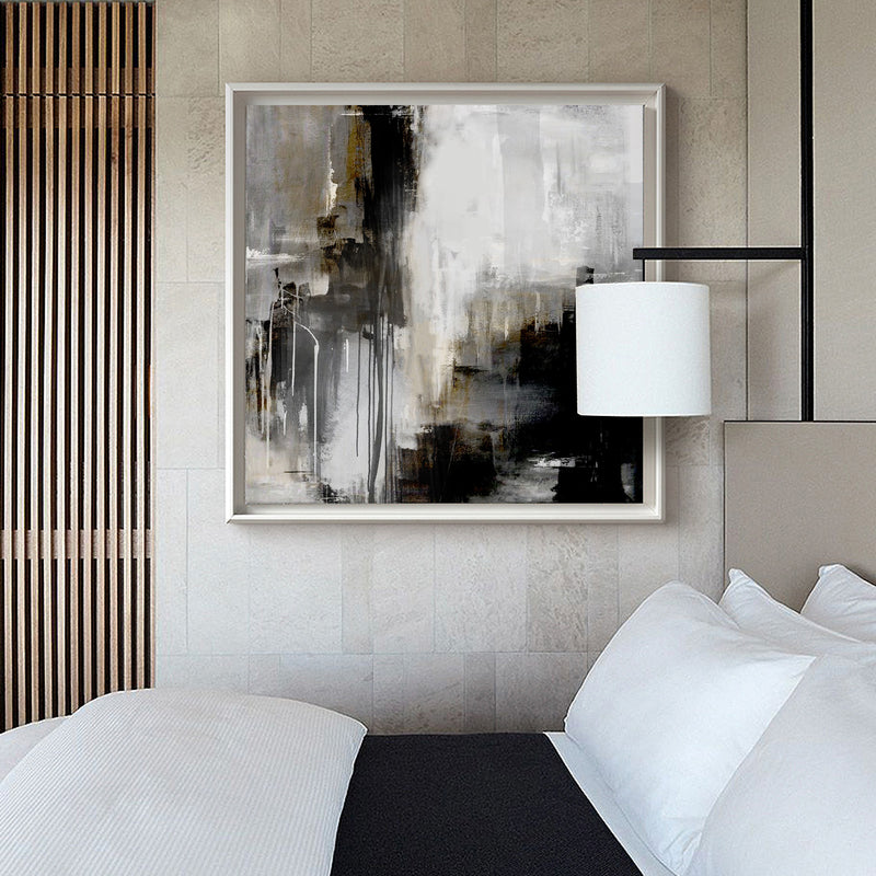 Black And Grey Abstract Art Extra Large Square Abstract Art Huge Canvas Art