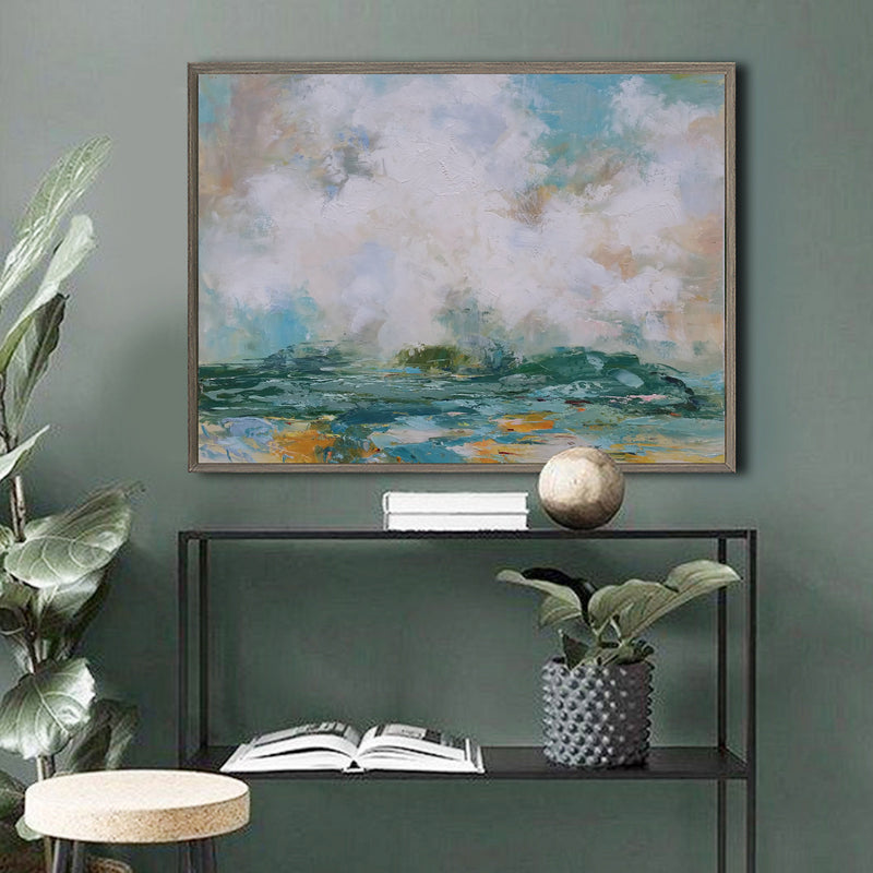 Ocean Acrylic Painting Large Beach Canvas Art Ocean Wave Art For Living Room