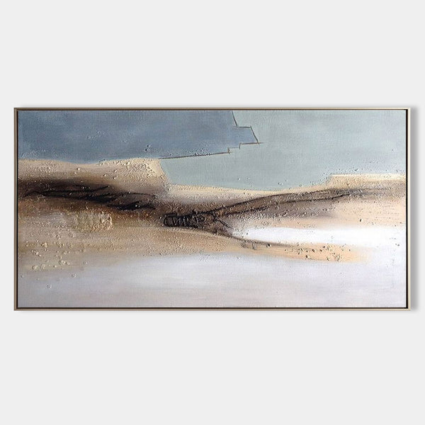 Large Abstract Coastal Art Panoramic Abstract Beach wall Art Huge Minimalist Beach Painting