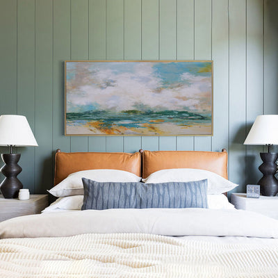 Large Impressionist Seascapes Beach Scene Painting On Canvas Panoramic Canvas Painting For Livingroom