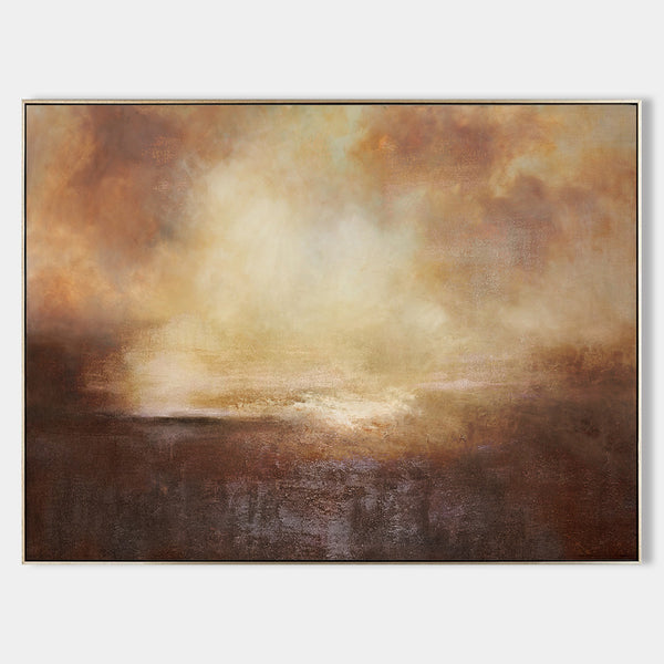 Abstract Coastal Wall Art Seaside Painting Abstract Seascapes Brown Modern Coastal Artwork