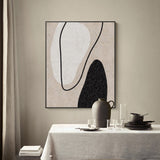 Minimalist Painting On Canvas Large Canvas Abstract Art Beige Black White Art