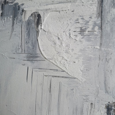 36 x 48 Vertical Blue White And Grey Wall Art Abstract Skyline Painting