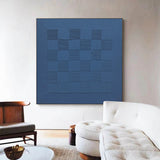 3D Textured Canvas Wall Art Blue Canvas Art Modern Minimalist Abstract Art Rich textured Painting