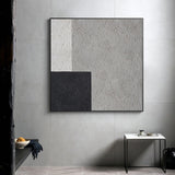 Simple Minimalist Painting Abstract Large Minimal Wall Art Grey Geometric