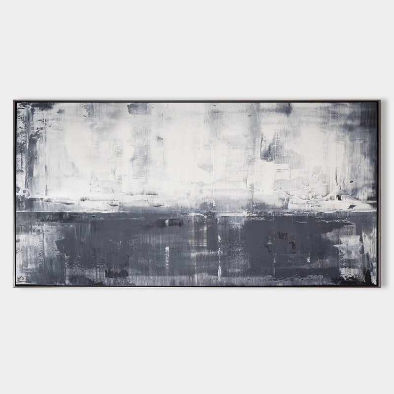 Grey White Abstract Art Extra Large Gray Abstract Painting For Livingroom