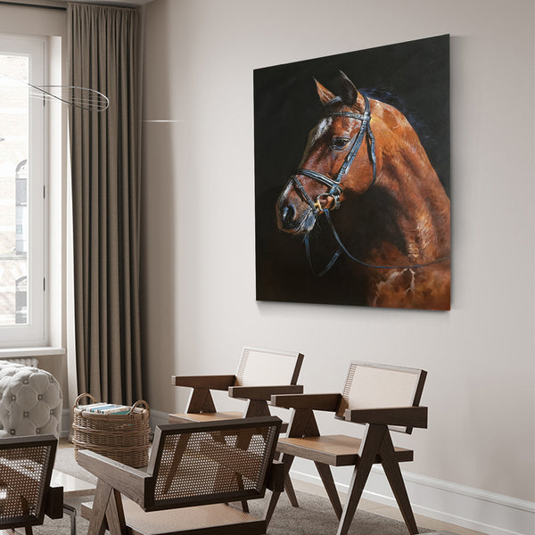 Equestrian Fine art Large Horse Painting Rustic Horse Wall Art Draft Horse Art