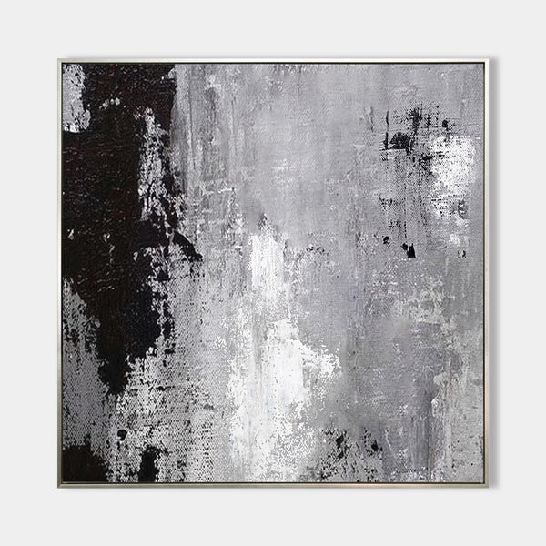 Grey Wall Decor Large Square Abstract Grey Canvas Wall Art For Living Room