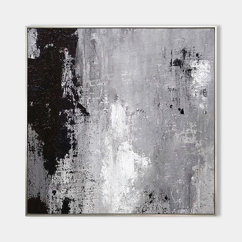 Grey Wall Decor Large Square Abstract Grey Canvas Wall Art For Living Room
