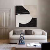 Large Minimalist Art Beige Canvas Wall Art Square Abstract Art