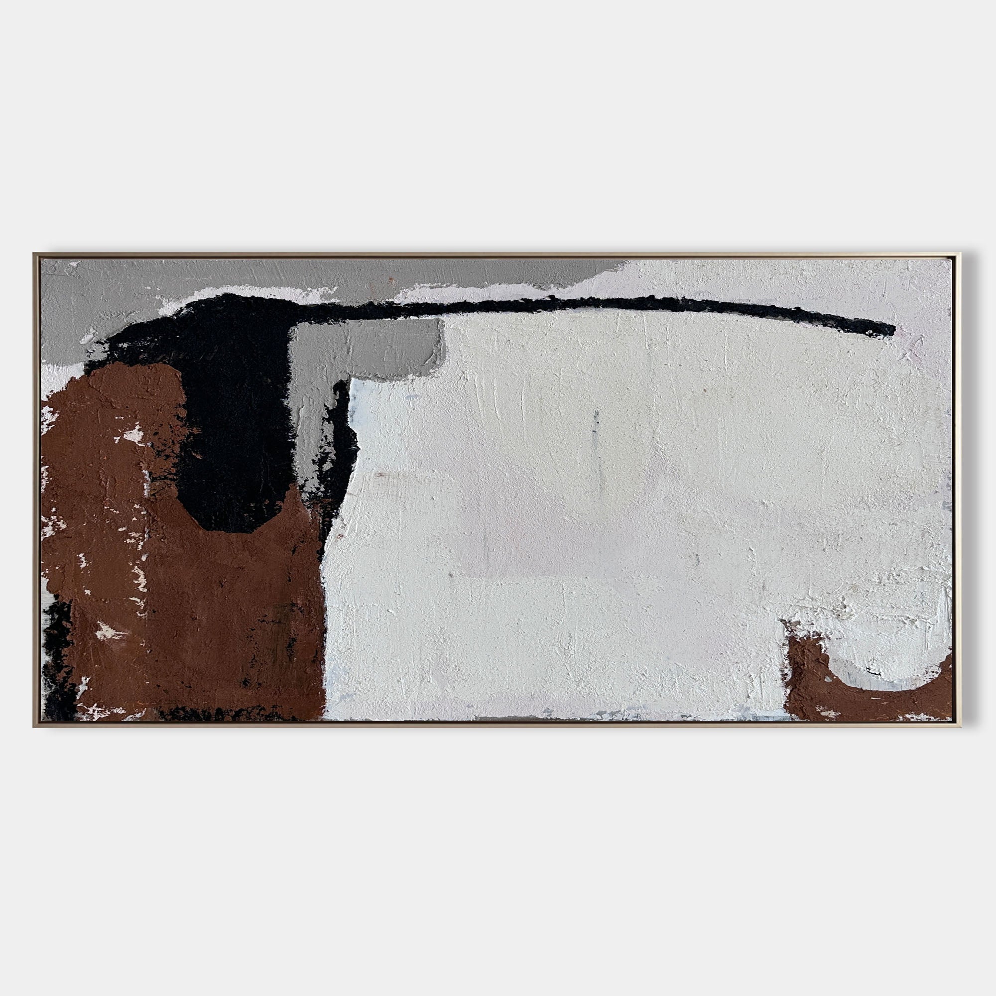 Extra Large Brown Grey Abstract Wall Art, Modern Interior Canvas Wall Art Abstract Acrylic Painting