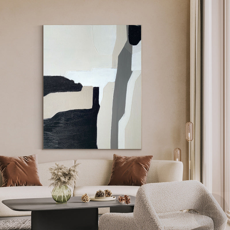 Minimalist Art Neutral Abstract Artwork Rich Textured Acrylic Painting ...