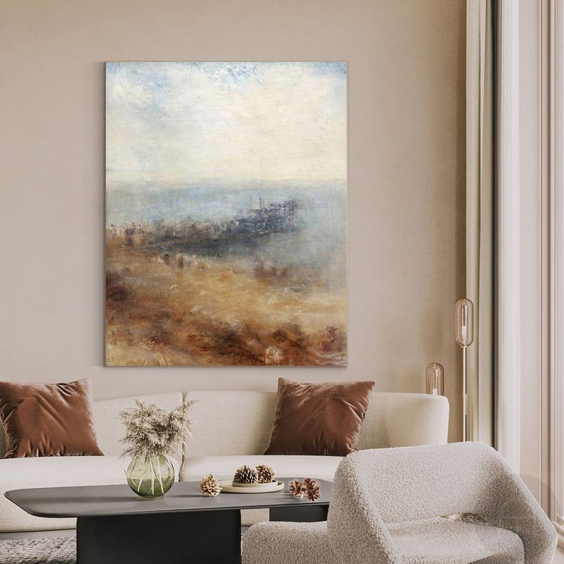 Modern Abstract Seascape Wall Art Contemporary Coastal Canvas Art Abstract Art Painting 