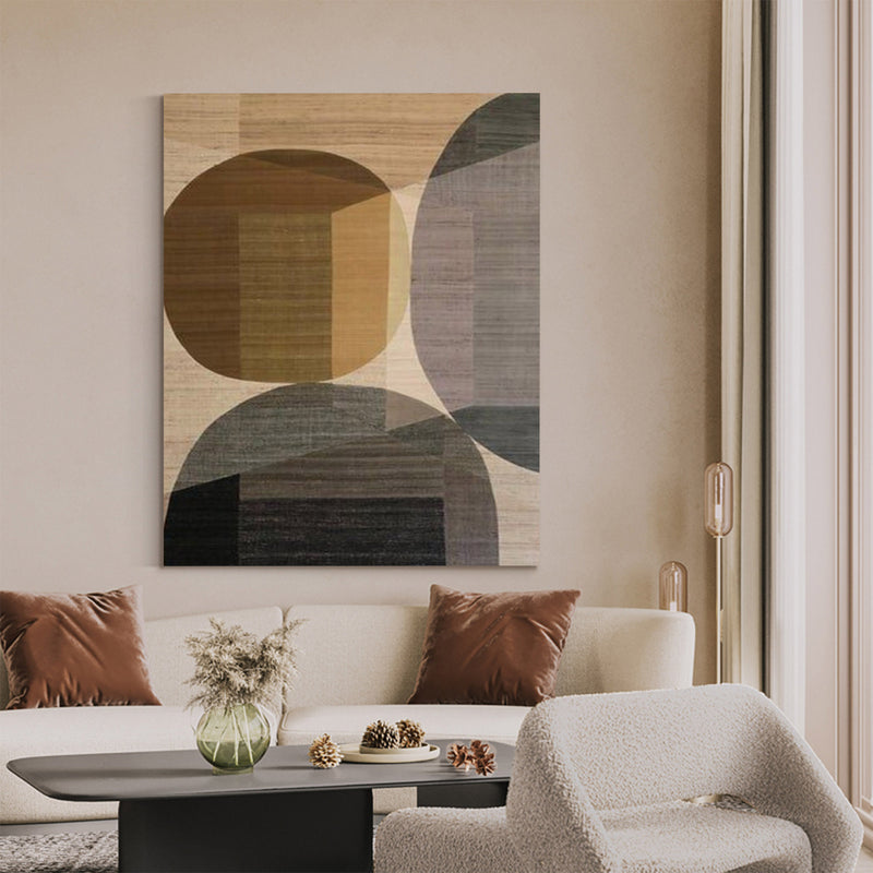 Modern Wabi-sabi Minimalist Acrylic Painting Brown And Beige Canvas Livingroom Artworks For Sale