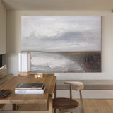 Modern Grey Textured Landscape Wall Art Large Acrylic Paintings Livingroom Canvas Art For Sale