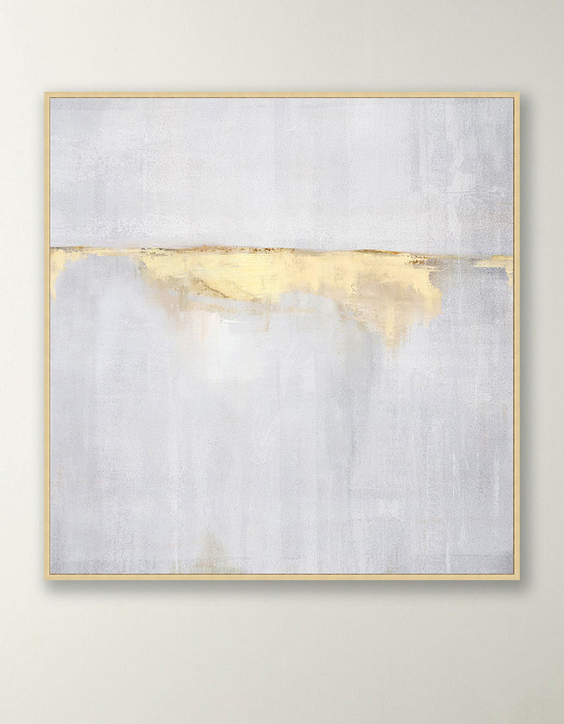 Sunrise Abstract Painting On Canvas Painting Grey And Gold Abstract Painting White And Gold Abstract Art