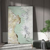 Abstract Green And Gold Canvas Painting Large Original Acrylic Abstract Canvas Art Modern Abstract Painting 