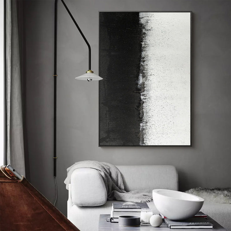 Minimalist Black And White Wall Art Wabi-sabi Canvas Wall Art Acrylic Painting For Sale