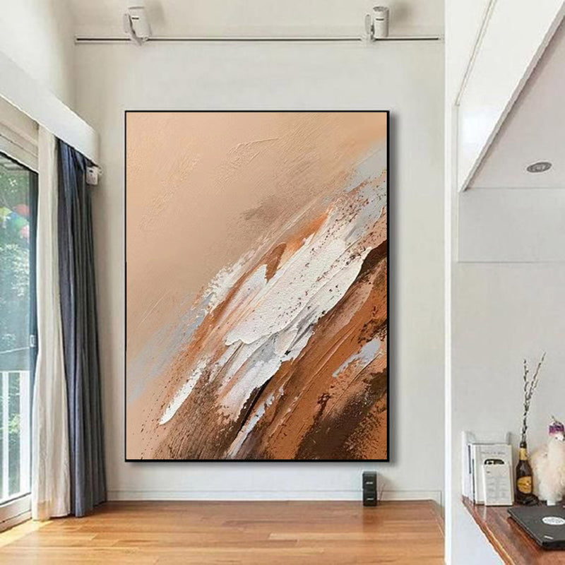 Brown Abstract Painting Large Abstract Art Rich Textured Brown Abstract Canvas Painting