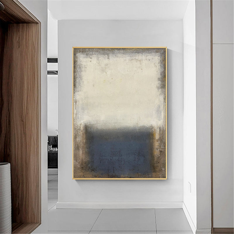 Beige And Blue Minimalist Acrylic Painting On Canvas Extra Large Beige Minimal Canvas Art Abstract Abstract Minimalist Modern Wall Art