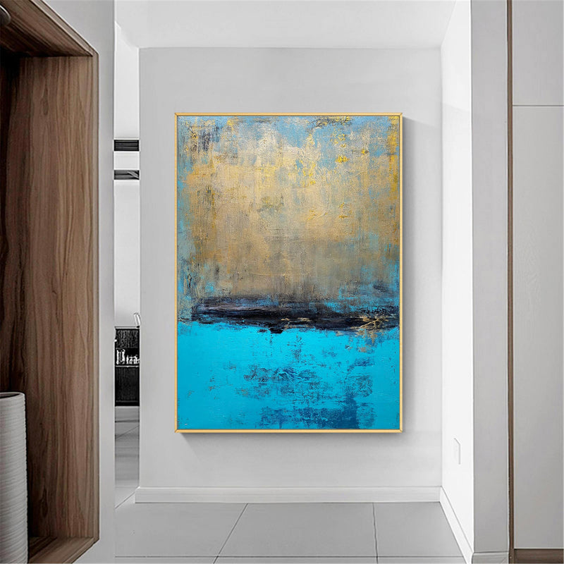 Large Abstract Ocean Acrylic Painting Modern Seascape Painting On Canvas Vertical Oversized Sea Scenery Canvas Art