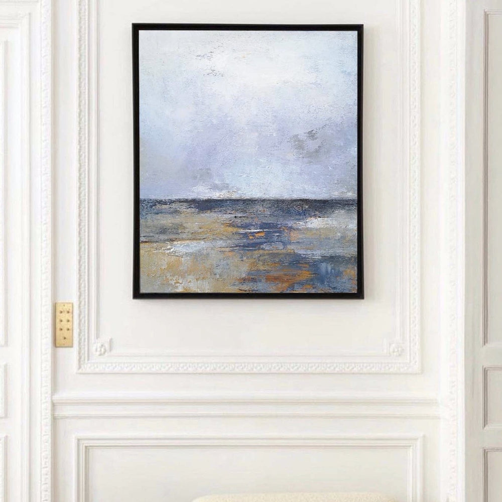 Blue Wave Oil Painting On Canvas Large Abstract Ocean Wall Art Ocean Wave Painting Acrylic Textured Art Blue And Gold Abstract Painting