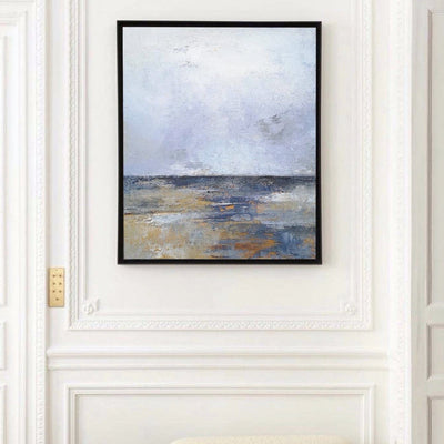 Blue Wave Oil Painting On Canvas Large Abstract Ocean Wall Art Ocean Wave Painting Acrylic Textured Art Blue And Gold Abstract Painting