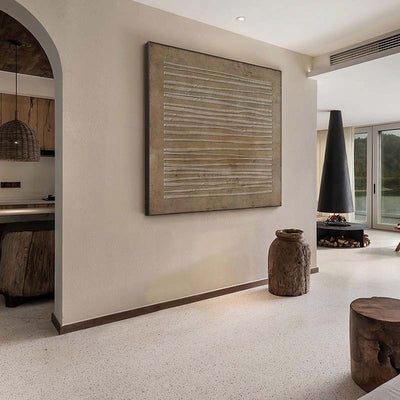 Wabi-sabi Brown Abstract Wall Art Large 3D Texture Canvas Art Modern Minimalist Wall Art