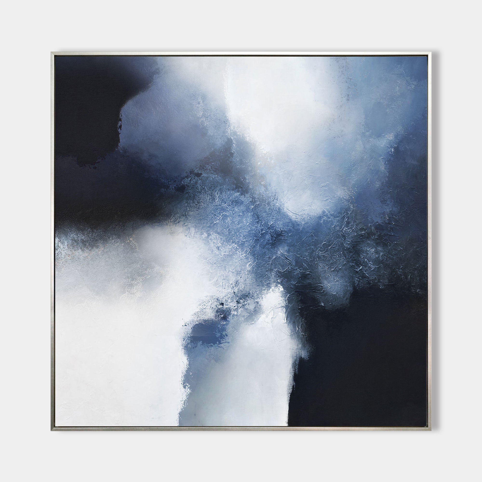 Abstract Blue Large Large Blue Abstract Art Blue And Black Abstract Painting Extra Large Art