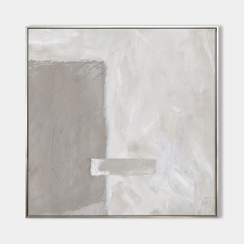 Beige Minimalist Abstract Painting Oversized Abstract Wall Art Minimal Acrylic Painting