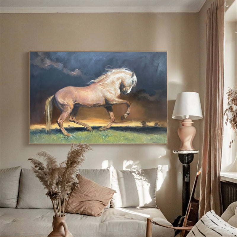 Large Brown Running Horses Canvas Art Extra Large Wild Horse Canvas Art Moddern Brown Horse Oil Painting