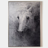 Black White Abstract Horse Painting Original Animal Painting horse Portrait Painting