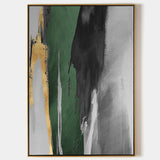 Extra Large Gold And Green Abstract Canvas Art Huge Navy Green Modern Abstract Acrylic Paitning For Livingroom