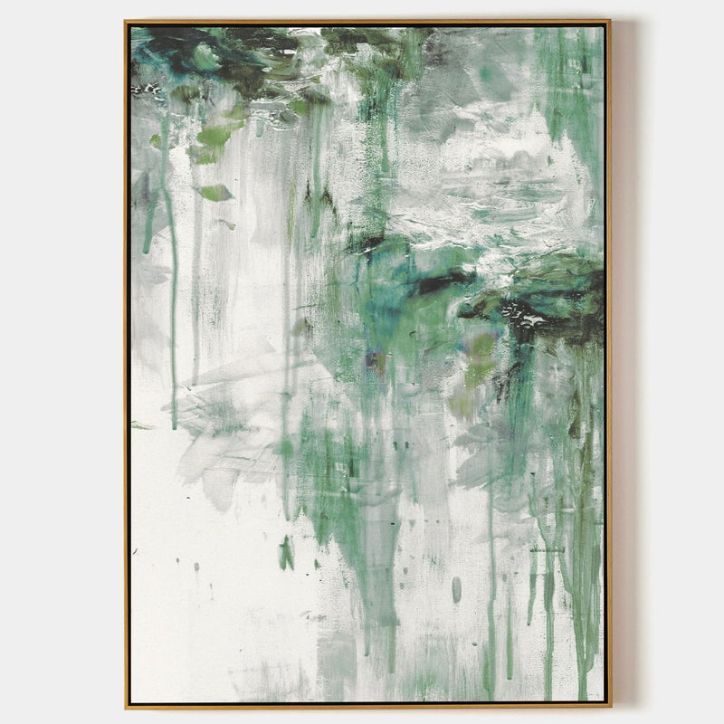 Modern Green Abstract Wall Art Livingroom Canvas Wall Art Acrylic Abstract Painting For Sale