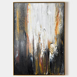 Abstract Black And Gold Canvas Painting Large Original Acrylic Abstract Canvas Art Modern Abstract Painting 
